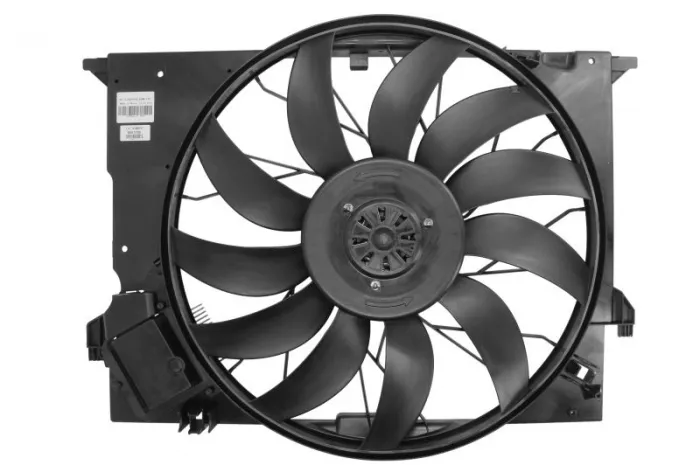 Ventilator radiator (cu carcasa) potrivit MERCEDES CLK (C209), CLS (C219), E T-MODEL (S211), E (W211), S (C216), S (W221), SLR (R199) 3.0D-6.2 11.02-
