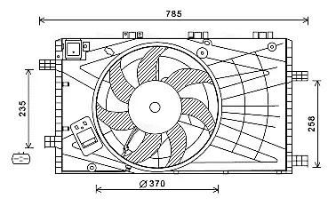 Ventilator radiator (cu carcasa) potrivit OPEL INSIGNIA A; SAAB 9-5 1.6 07.08-03.17