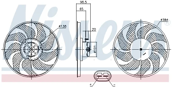 Ventilator radiator NISSAN INTERSTAR; OPEL MOVANO; RENAULT MASTER II, MASTER PRO 1.9D-3.0D dupa 1998