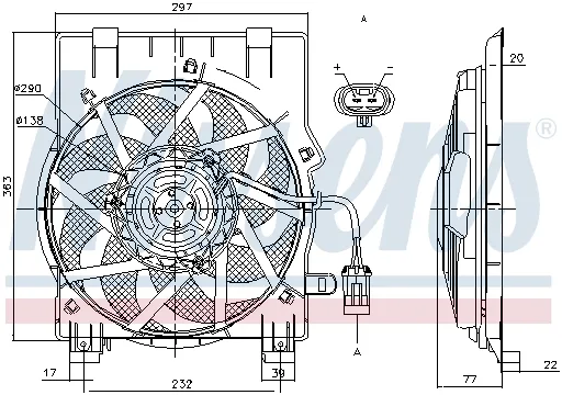 Ventilator radiator OPEL COMBO, COMBO TOUR, CORSA C 1.4-1.8 dupa 2000