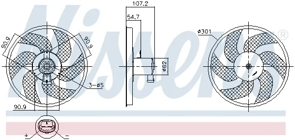 Ventilator radiator potrivit DACIA DOKKER, DOKKER MINIVAN, DUSTER, DUSTER SUV, LODGY, LOGAN II, LOGAN MCV II, SANDERO II; RENAULT CAPTUR I, CLIO IV, CLIO IV HATCHBACK, CLIO IV KOMBI 0.9-1.6LPG 02.08-