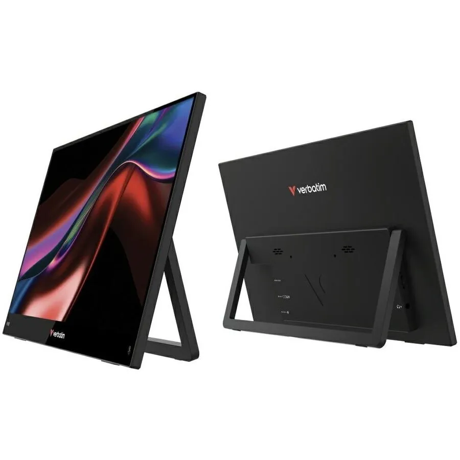 Verbatim Monitor tactil portabil IPS, Verbatim 32400, 14 inch, Light Full HD 1920x1080,USB-C, mini HDMI, Boxe, 60Hz, 10 ms, Negru