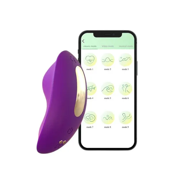 Vibrator pentru chilot CNT Clit Magic Panty Vibrator, control prin aplicație, 9 funcții de vibrație, rezistent la apă IPX7, mov
