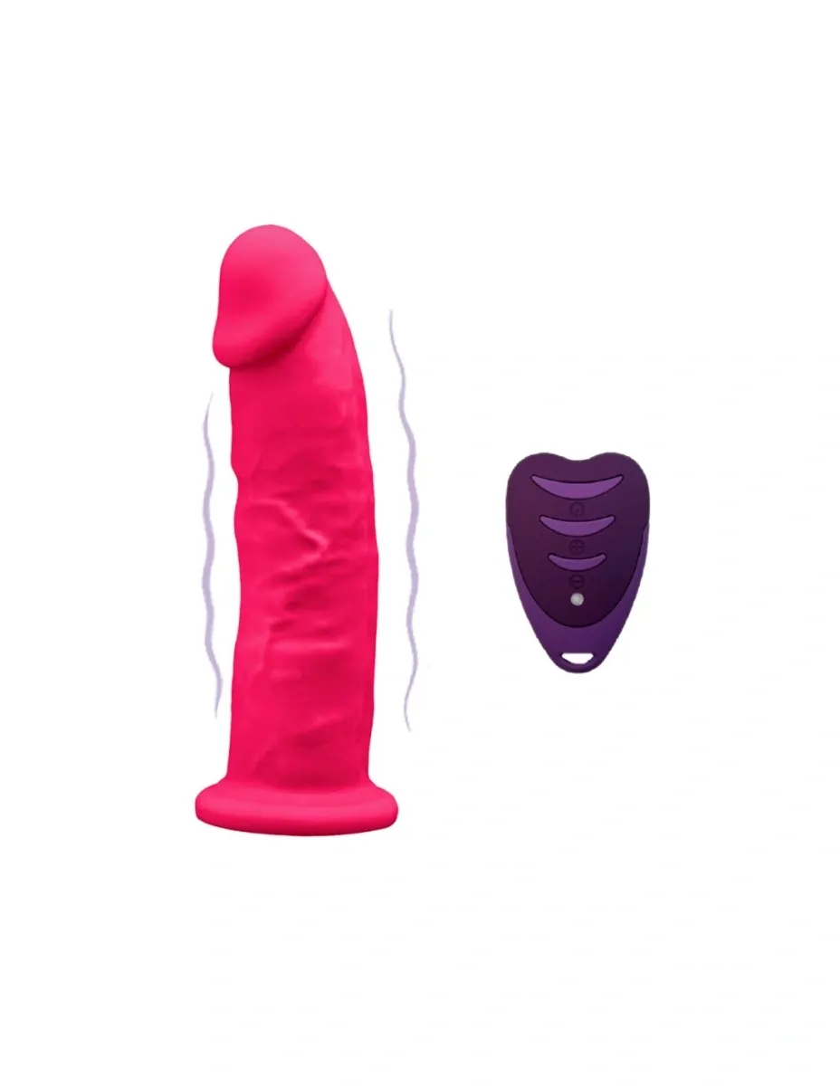 Vibrator Realist Silexd, Remote Control, 10 Moduri Vibratii, Silicon, USB, Roz, 17.5 cm