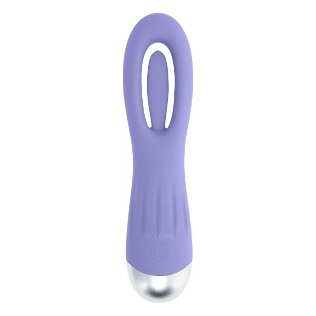 Vibrator SELOPA In A Flap, din silicon, 10 funcții de lovituri ritmice, rezistent la apă, lungime 15 cm, culoare mov