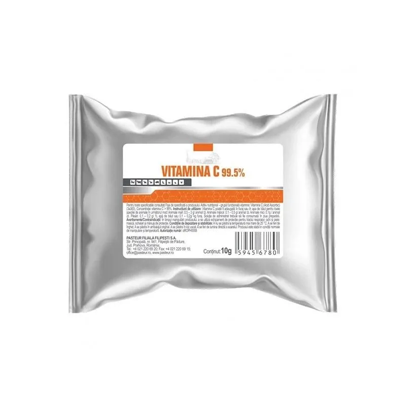 VITAMINA C 99,5%, pulbere orala, Pasteur, 10 g