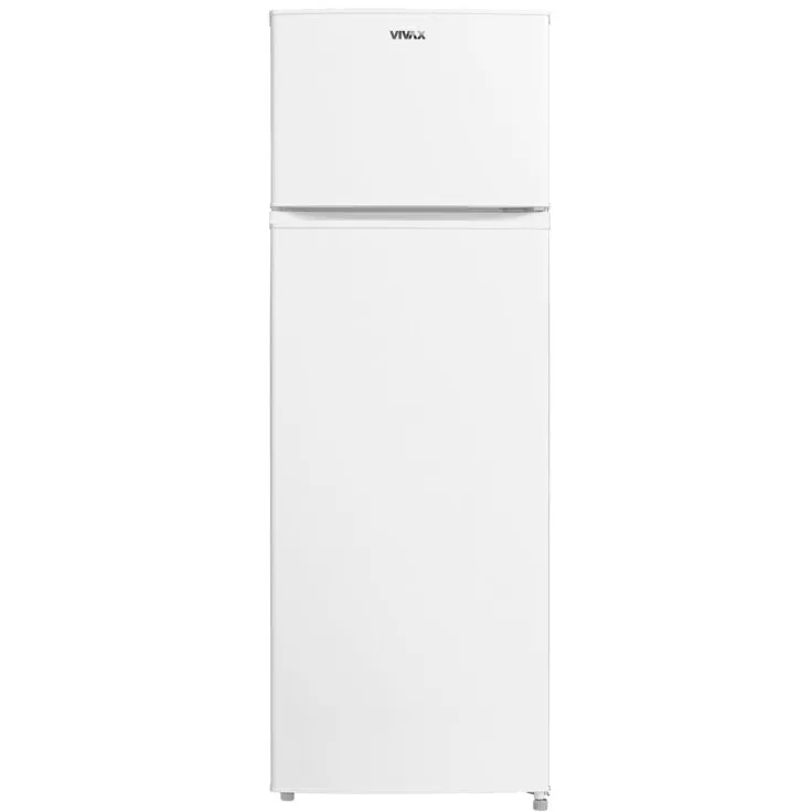 VIVAX Frigider cu doua usi VIVAX DD-235E W, 235L, Clasa E, Termostat reglabil, Iluminare LED, Usi reversibile, Suprafata painted metal, 4 Rafturi de Sticla securizata, H 160 cm, Alb