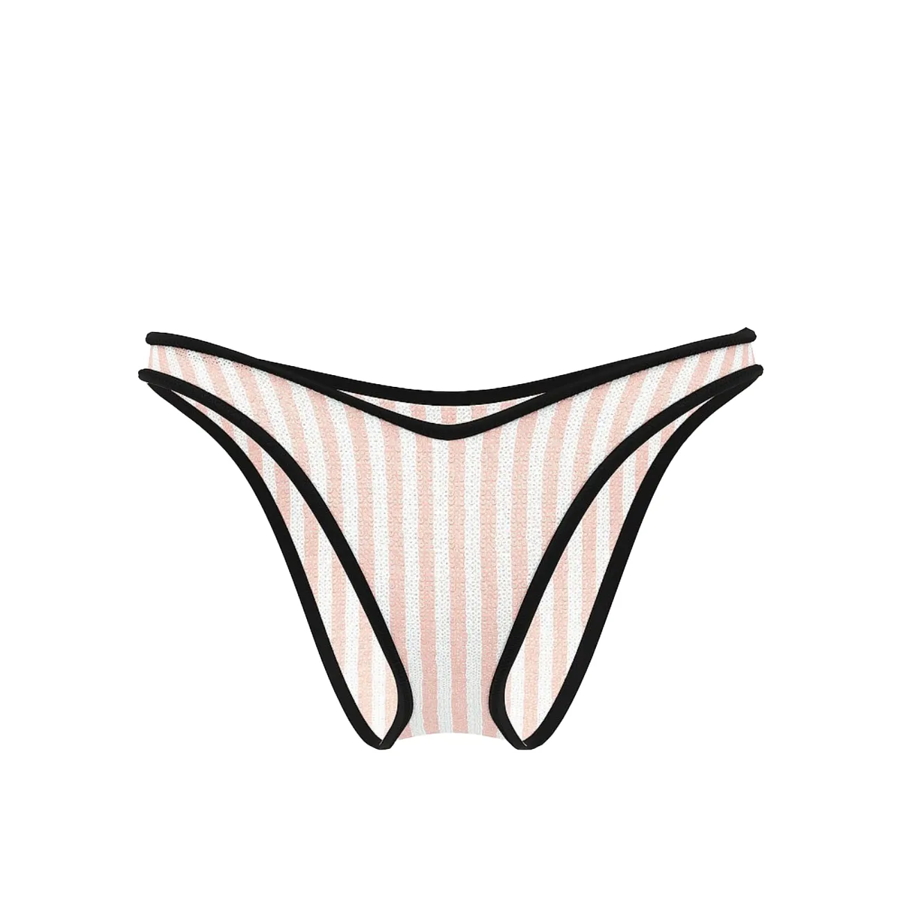 Vs heritage stripe sequin brazilian bikini bottom -  iconic pink stripes Xs