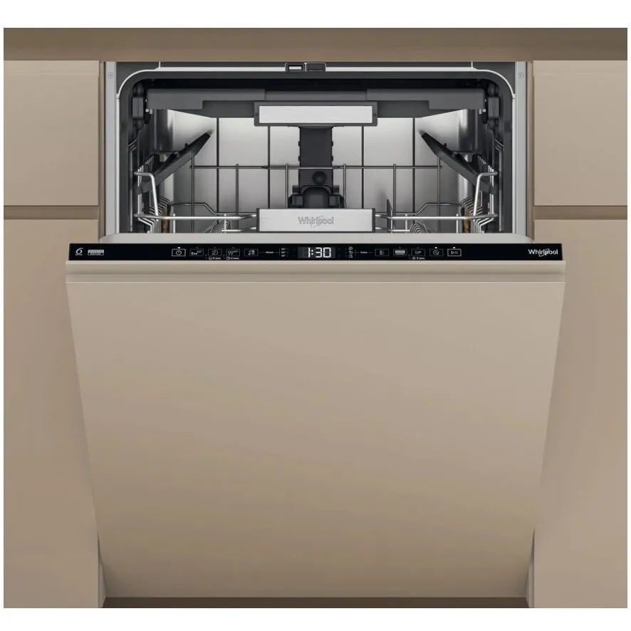 Whirlpool Masina de spalat vase incorporabila Whirlpool W7IHT40T, 15 seturi, 8 programe, MaxiSpace, Tehnologia Al 6-lea Simt, NaturalDry, Clasa C, PowerCleanPro, Pornire cu intarziere, 60 cm