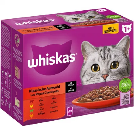 Whiskas Adult, hrana umeda pentru pisici, plic selectii clasice, 12x85 gr