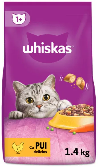 WHISKAS Hrană uscată pentru pisici adulte, cu Pui