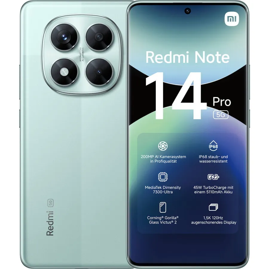 Xiaomi Telefon mobil Xiaomi Redmi Note 14 Pro, 8GB RAM, 256GB, 5G, Verde