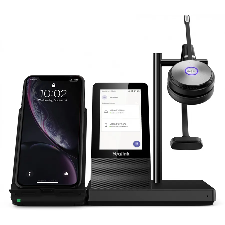 YEALINK Yealink WH66 Mono Teams Sistem personal de conferinte audio Fara fir Banda de fixare pe cap Birou/Call center USB Tip-A Bluetooth Stand de incarcare Negru (1308002)