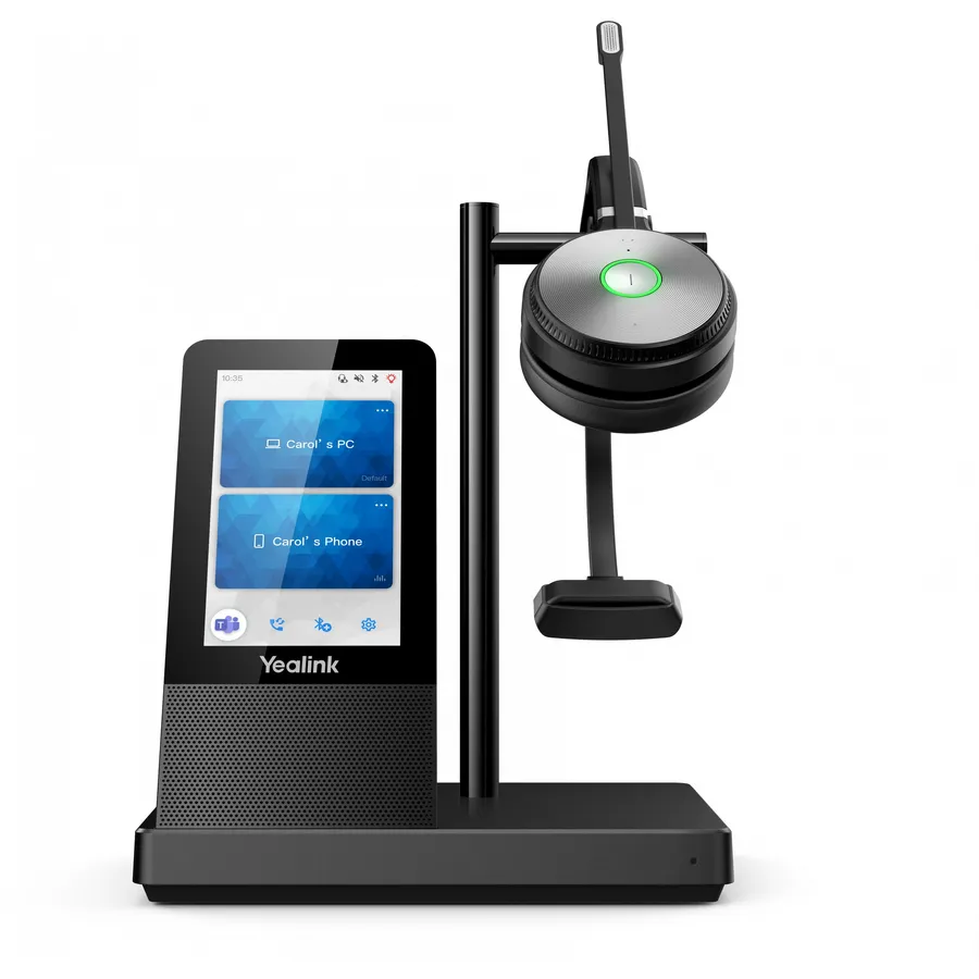 YEALINK Yealink WH66 Mono UC Sistem personal de conferinte audio Fara fir Banda de fixare pe cap Birou/Call center USB Tip-A Bluetooth Stand de incarcare Negru (1308007)
