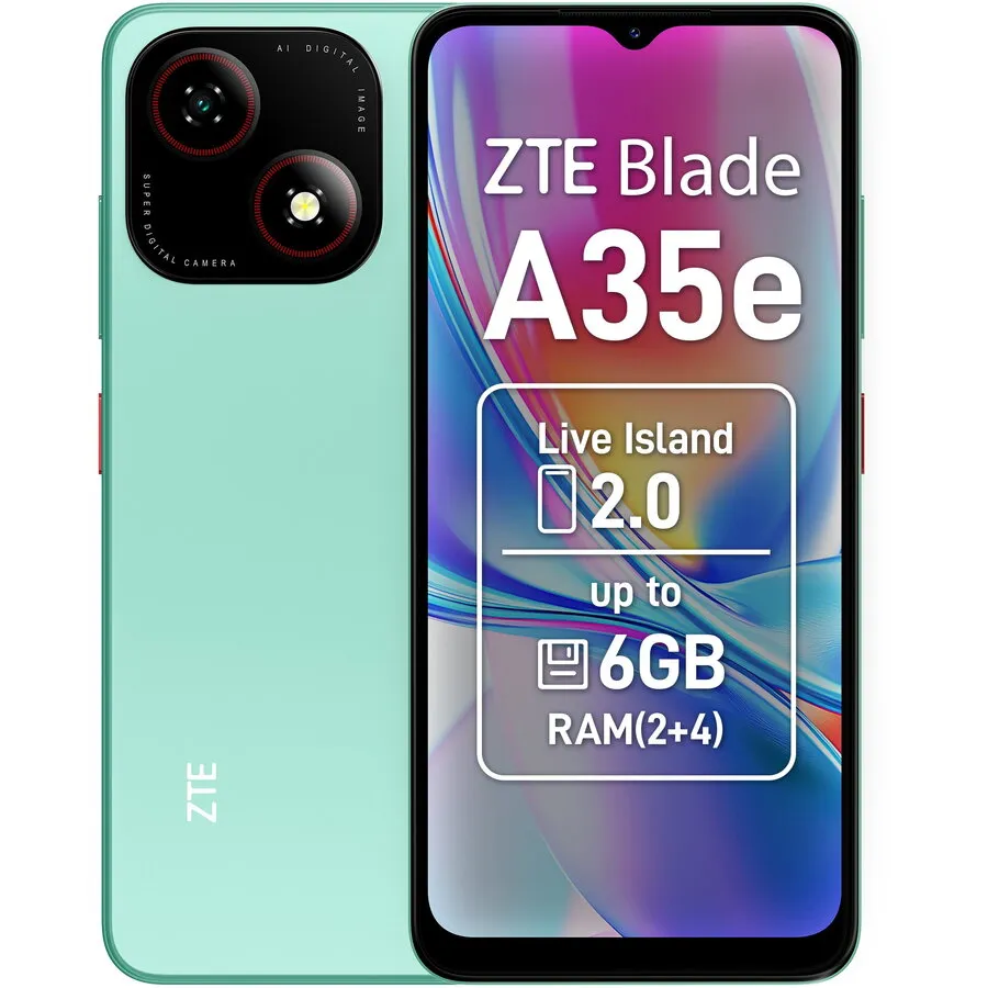 ZTE Telefon mobil ZTE Blade A35e, Dual SIM, 6.52 inch, 2GB RAM, 64GB, 4G, 5MP, 8MP, 5000mAh, Verde