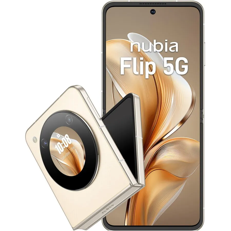 ZTE Telefon mobil ZTE Nubia FLIP, Dual SIM, 12GB RAM, 512GB, 5G, Gold